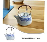STOBAZA Ceramic Chinese Teapot With Ergonomic Handle For Loose Leaf Tea Brewing Stylish Porcelain Kettle For Home Gatherings And Tea