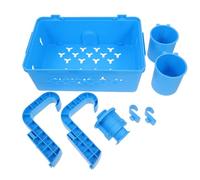STOBAZA Cesta Colgante Desmontable para Piscina, Estante de Almacenamiento para Exteriores, Soporte Multiusos Azul Portavasos, Organizador de Toallas y Accesorios para Piscina