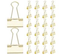 STOBAZA Clips de Oficina Metálicos Dorados de 25 Mm, Paquete de 48 Unidades, Clips para Carpetas y Documentos, Sujetapapeles Multifuncionales para Oficina, Hogar y Escuela