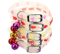 STOBAZA Collar para Perros y Gatos Luminoso Ajustable 5 Piezas, Diseño Fluorescente Decoración de Corazón y Hueso, Material Suave y Transpirable para Exterior y Paseo Color Aleatorio