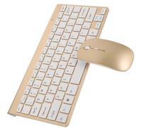 STOBAZA Combo de Teclado y Ratón Inalámbricos Dorado 78 Teclas, Material Abs, Plug and Play y Respuesta Rápida para Uso Diario y Viajes de Negocios