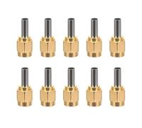 STOBAZA Conector SMA Macho Recto de Crimpado de Latón Chapado en Oro para Cable Coaxial Rg174/316, Paquete de 10 Unidades, Adaptador Coaxial para Antenas 4g LTE y Sistemas WiFi