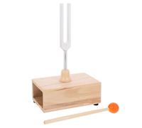 STOBAZA Conjunto de Diapasón Aluminio con Caja Resonadora de Madera y Martillo Naranja para Yoga Meditación y Técnicas de Relajación