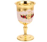 STOBAZA Copa de Vino Diseño Delicado y Boca Ancha de Aleación de Zinc Irrompible Copa de Tallo Redonda Reutilizable Varios estilos para Comidas Diarias y Barra