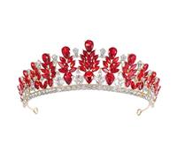 STOBAZA Corona Barroca para Novia con Cristales de Imitación Diadema Princesa para Boda Cumpleaños y Sesiones Fotográficas Accesorio Elegante para Eventos Formales y Fiestas