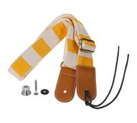 STOBAZA Correa Ajustable para Ukelele de Cuero y Algodón Cinturón Naranja Diseño a Cuadros Accesorio Ligero y Resistente para Músicos Adecuado para Conciertos y Viajes