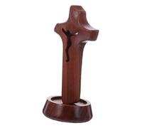 STOBAZA Cruz de Madera de Mesa para Bautizo Decoración Religiosa Multifuncional Estatua de Cruz para Centro de Mesa y Oración Hogar y Iglesia Regalo Espiritual