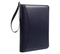 STOBAZA Cuaderno Recargable con Cartera de Negocios y Cremallera Multifuncional, Cuero Artificial Azul, Ligero y Creativo para Sesiones de Lluvia de Ideas y Organización de Documentos
