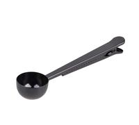 STOBAZA Cuchara con Pinzas de Acero Inoxidable para Café, Clip de Sellado Negro, Cuchara Medidora Multifuncional para Molido y Granos, Accesorios para Cocina y Cafetería