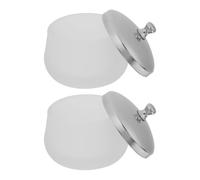 STOBAZA Cuenco De Cristal Mate Para Manicura 2 Piezas Pequeño Tapa Para Almacenamiento De Líquidos De Uñas Accesorios Uñas Acrílicas Uso Profesional