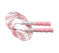 STOBAZA Cuerda para Saltar Ajustable Cuentas de Plástico para Cuerda de Saltar Deportiva para Ejercicio y Educación Física Color Rosa Inicial Longitud para Altura hasta 175 M