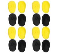 STOBAZA de Oídos de Silicona Impermeables para Tintes de Cabello 16 Pares 8 Negros 8 Amarillos Cubre Oídos Reutilizables para Salón de Belleza y Tratamientos de Peluquería