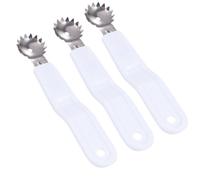 STOBAZA Descorazonador de Fresas de Acero Inoxidable Pp y Acero Inoxidable 3 Piezas Extractor de Núcleos, Blanco para Hacer Mermelada, Utensilio de Cocina