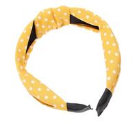 STOBAZA Diadema Ancha de Tela con Diseño de Lunares Cinta para Pelo Antideslizante Delicada Banda para Mujeres y Niñas Estilo Vintage Color Amarillo Accesorio Ligero y Cómodo para Fiestas