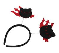 STOBAZA Diadema de Gato Negro para Halloween 3 Piezas Accesorio de Disfraz Cosplay Elástico Aro Pelo Cabeza de Gato Malvado Adecuado para Fiestas y Mascaradas