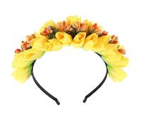 STOBAZA Diadema de Tulipanes Artificiales para Mujer Accesorios Cabello Corona Floral de Tela Suave Tocado para Bodas y Fiestas Diadema para Novias y Damas de Honor