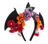 STOBAZA Diadema Mexicana para Fiesta de Disfraces con Alas de Murciélago y Calavera, Tejido Ligero y Cómodo, Adecuado para Carnaval y Halloween