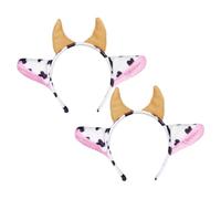STOBAZA Diadema Para Niños Dibujos Animados De Cuernos De Vaca 2 Piezas Tamaño Único Para Fiestas Infantiles y Carnaval