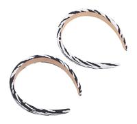 STOBAZA Diademas de Vaca Vintage 2 Piezas Ancho, Bandas Cabello para Mujeres y Adolescentes, Estampado Blanco y Negro, Sujetador Práctico para Uso Diario y Fiesta