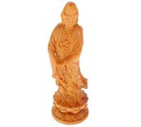 STOBAZA Estatuilla De Guan Yin Tallada En Madera Escultura De Diosa China Kuan Yin Estatua De Buda Feng Shui para La Riqueza Salud Adornos De Jardín Zen En Miniatura Estatua De Bendición