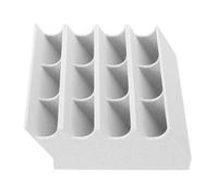 STOBAZA Estuche Organizador de Cuchillas para Cortapelos 12 Ranuras Compacto 10,4 X 10,9 X 4 Cm Blanco Almacenamiento Seguro para Peluqueros Uso Profesional Baño o Viaje