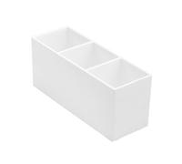 STOBAZA Estuche Organizador para Brochas de Maquillaje y Bolígrafos, Caja Acrílica de 3 Compartimentos en Color Claro, Tamaño Compacto, para Oficina y Hogar, Porta Pinceles Cosméticos