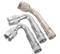 STOBAZA Extensor de Válvula de Neumático de Cobre Plata 3 Piezas | Instalación Fácil, Resistencia al Envejecimiento, No se Deforma, Soporte para Válvula, Uso en Ruedas