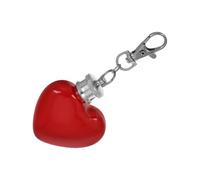 STOBAZA Frasco de Cadera Forma de Corazón, Mini Frasco de Acero Inoxidable, 30ml, Rojo, Portátil, Llavero, para Exteriores y San Valentín