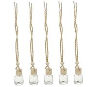 STOBAZA Frasco De Perfume Pequeño De Vidrio Transparente 8ml 5 Piezas Contenedor Colgante Para Coche Difusor Decorativo Reutilizable Para Perfumar Interiores