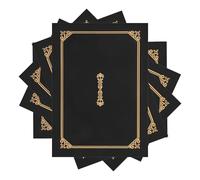STOBAZA Fundas Protectoras para Certificados A4, 5 Unidades, Color Negro Estampado Dorado, Portadocumentos Ligero y Portátil para Diplomas, Cubierta Reforzada Adecuado para Oficina