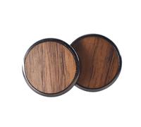 STOBAZA Gemelos de Madera Maciza de Nogal Americano y Arce Botones Redondos para Camisa 1 Par Broches Decorativos para Puños Botón de Manga de Moda para Hombre Eventos Formales