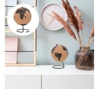 STOBAZA Globo Terráqueo de Escritorio de Corcho Negro Soporte Firme Decoración Didáctica para Oficina y Estudio Herramienta Educativa para Globo Terráqueo para Exhibición y