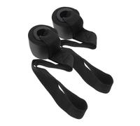 STOBAZA Gomas Musculacion Bandas de Resistencia para Hacer Ejercicio en Casa, Accesorio de Anclaje para Puerta Hebilla y Fuerte Resistencia al Presión de PVC Negro, Pack de 2 Piezas