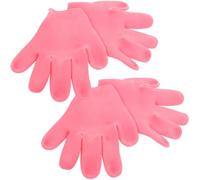 STOBAZA Guantes de Silicona Hidratantes para Manos Secas 2 Pares Color Rosa para Uso Nocturno Loción Hidratante Protección y Reparación de Piel Seca y Áspera