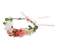 STOBAZA Guirnalda de Flores Rosa para Boda y Fiesta, Corona Ajustable de Tela y Plástico, Tocado Elegante para Invitadas y Novias en Evento Nupcial