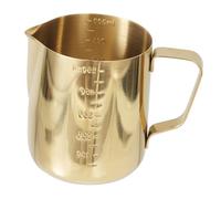 STOBAZA Jarra de Leche Espumadora de Acero Inoxidable Dorada con Escala para Café Espresso y Latte para y Uso Doméstico