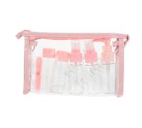 STOBAZA Juego de Botellas Cosméticas Portátiles 11 Piezas Tamaño Viaje Dispensadores de Loción y Crema para Cuidado Piel Uso Personal y Viajes Color Rojo Plástico Seguro