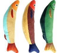 STOBAZA Juguete para Gatos 3 Piezas Hierba Gatera, Diseño Pez Colorido, Masticable y Resistente, Adecuado para Entretenimiento y Limpieza Dental en Gatitos y Gatos Adultos