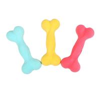 STOBAZA Juguete para Morder Perros Paquete de 3 Piezas en Diseño de Hueso de TPR para Masticar y Reducir el Aburrimiento Juego y Cuidado Dental Color Aleatorio