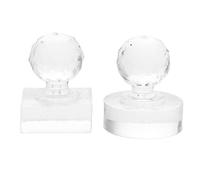STOBAZA Kit de 2 Piezas Estampador de Sombras de Ojos Acrílico Herramienta para Prensar Polvo Prensado Moldes Cuadrados y Redondos de 27 MM para Colorete Cejas E Iluminador Adecuado