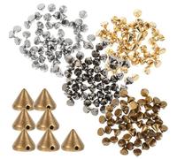 STOBAZA Kit de 200 Remaches Metálicos Púas Punk, Forma de Cono, Colores Cobre, Plata, Acero y Oro, Accesorios DIY para Ropa, Zapatos y Bolsos, Ideales para Manualidades y Confección
