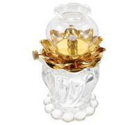 STOBAZA Lámpara de Aceite de Queroseno Lotus de Cristal Regulable con Mecha Quemador Elegante para Decoración Interior y la Luz de Velas