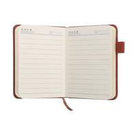 STOBAZA Libreta Pequeña de Bolsillo A7 Marrón de Papel y Pu, Cuaderno de Escritura Portátil, Diario de Bolsillo, para Registrar Inspiración, para Estudiantes