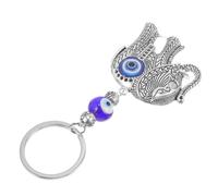 STOBAZA Llavero Colgante de Elefante Ojo Turco Azul Accesorio Decorativo para Coche y Bolso Llavero de Aleación Resistente Diseño Moderno para Mujer Amuleto de Protección y Moda