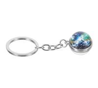 STOBAZA Llavero Creativo Globo Terráqueo de Vidrio y Acero Inoxidable para Mochila Infantil, Colgante Decorativo Resistente y Divertido