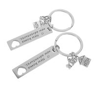 STOBAZA Llavero de Acero Inoxidable 2026 para Casa Nueva Juego de 2 Piezas Dijes Metálicos Colgante Ligero para Llaves Obsequio Adecuado para Inauguración y Nuevos Propietarios