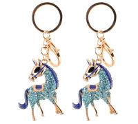 STOBAZA Llavero de Caballo Dije de Aleación de Zinc y Cristales Brillantes, Amuleto de Prosperidad para 2026 Año del Caballo, Obsequio Elegante para Uso Diario y Ocasiones Casuales