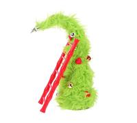 STOBAZA Mini Árbol de Navidad de Peluche Verde Flexible con Escalera Roja Adorno Compacto para Decoración de Escritorio Hogar y Oficina Reutilizable y Personalizable para Fiestas Navideñas