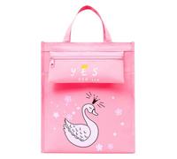 STOBAZA Mochila Escolar Ligera Rosa Cremallera Lateral Bolso de Mano para Tutoriales y Arte Bolsa Reutilizable y Lavable Adecuado para Clase Picnic y Excursiones