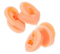 STOBAZA Modelos de Orejas de Silicona Suave Realista 2 Pares Derecha E Izquierda para Práctica de Piercing Exhibición de Pendientes y Formación Acupuntura Molde Anatómico Portátil
